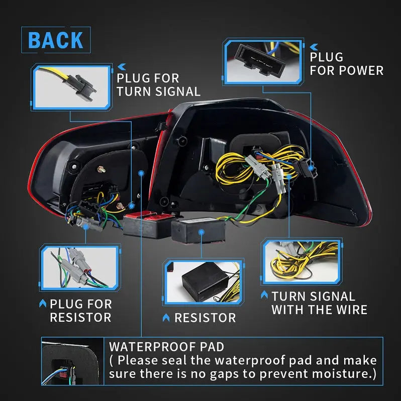 VLAND LED Taillights for Volkswagen Golf 6 MK6 2008-2013 With Sequential indicators