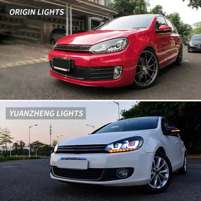 VLAND LED Headlights with Demon Eyes Fit for Volkswagen Golf6 Mk6 2009-2014