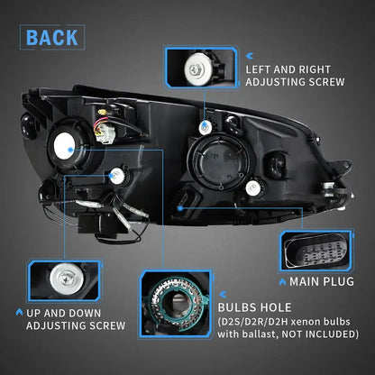 VLAND LED Headlights for Volkswagen VW Golf 7 / MK7 2015-2017 (NOT fit for Golf GTI and Golf R models)
