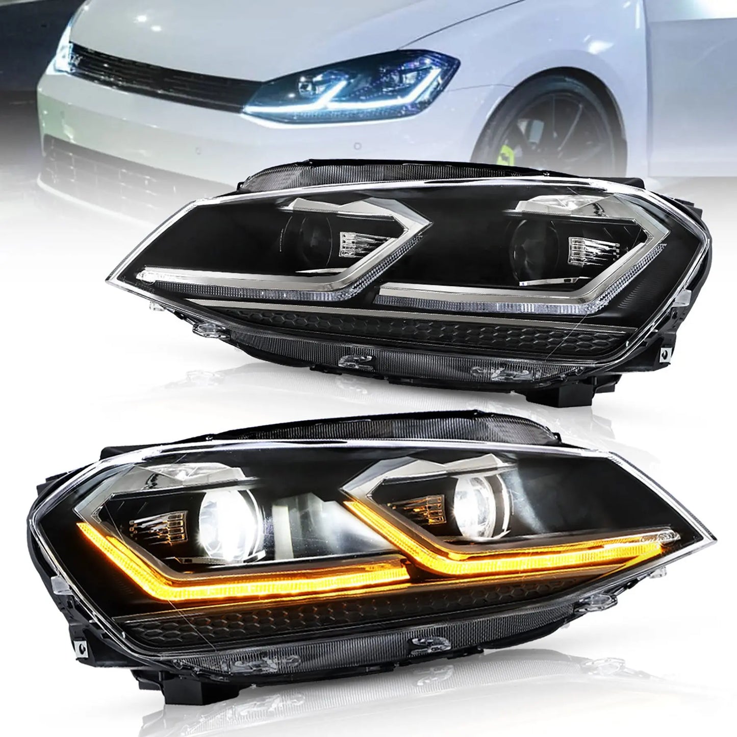 VLAND LED Headlights for Volkswagen VW Golf 7 / MK7 2015-2017 (NOT fit for Golf GTI and Golf R models)