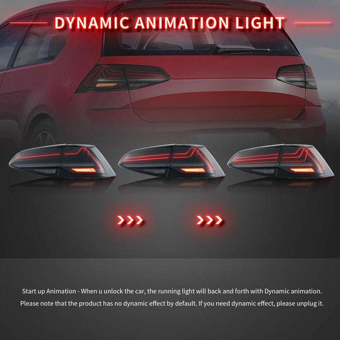 VLAND LED Taillights Laser Style For 2015-2021 Golf 7 MK7 MK7.5 Hatchback (Europe is 2013-2019)