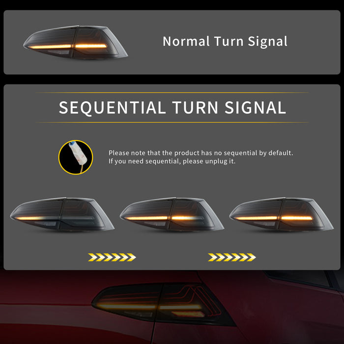 VLAND LED Taillights Laser Style For 2015-2021 Golf 7 MK7 MK7.5 Hatchback (Europe is 2013-2019)