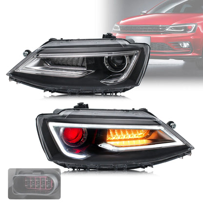 VLAND Dual Beam Headlights Fit for Volkswagen Jetta/Sagitar 2011-2018(NOT FOR GLI)