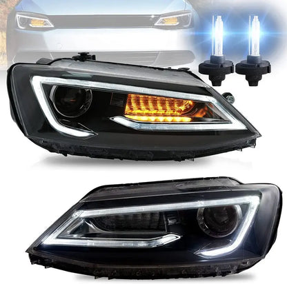 VLAND Headlights+ D2H Bulbs with Decoder Assembly Fit for Volkswagen Jetta 2012-2018 [NOT for GLI]