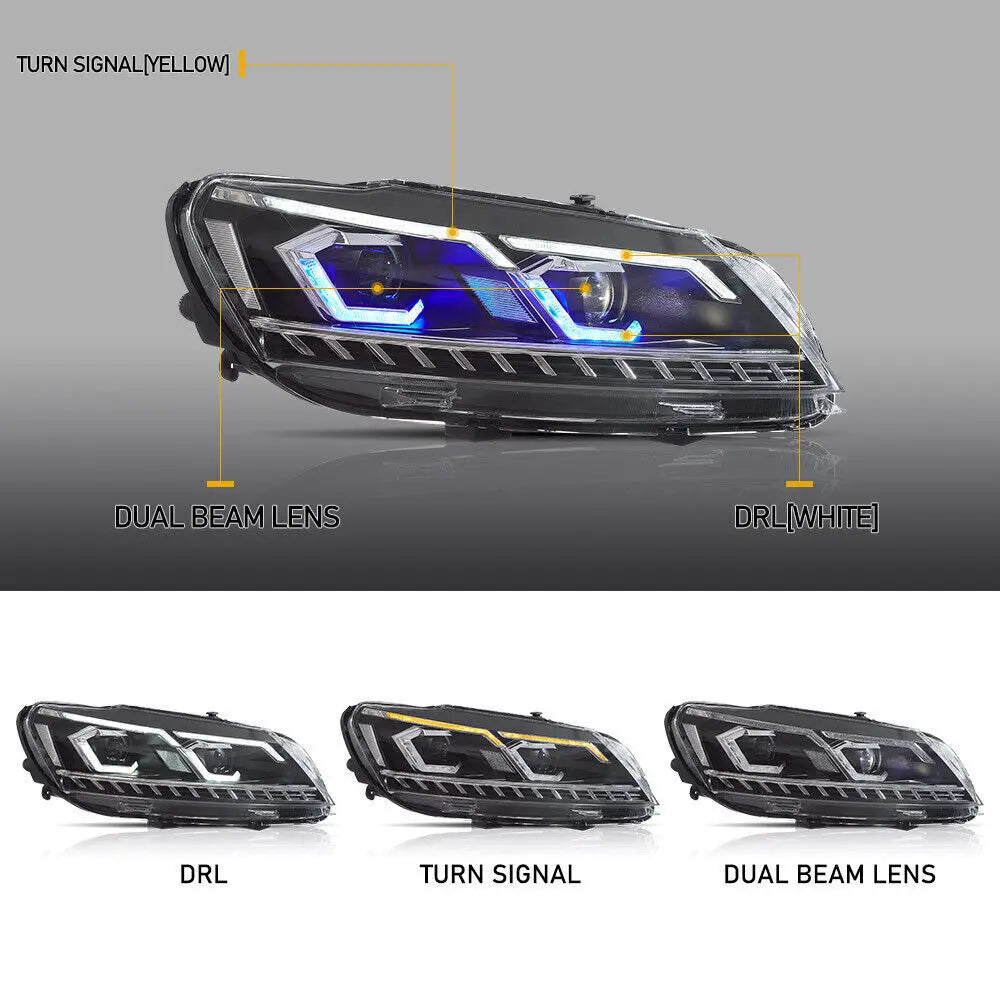 VLAND LED Headlights For 2011-2015 Passat Halogen Model