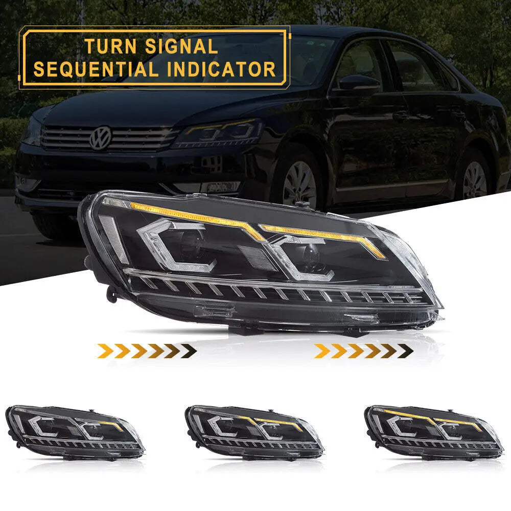 VLAND LED Headlights For 2011-2015 Passat Halogen Model