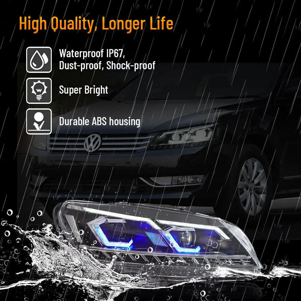 VLAND LED Headlights For 2011-2015 Passat Halogen Model