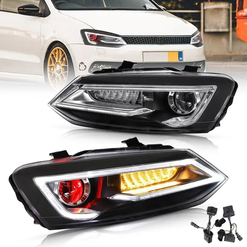 VLAND Dual Beam LED HeadlightsFit For Volkswagen 2009-2017 Polo MK5