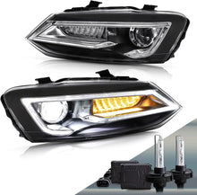 VLAND LED Headlights With D2H Xenon Bulbs Fit For Volkswagen Polo MK5 6R 6C 2009–2017 【Not for 1.2 TSI/R/GTI】