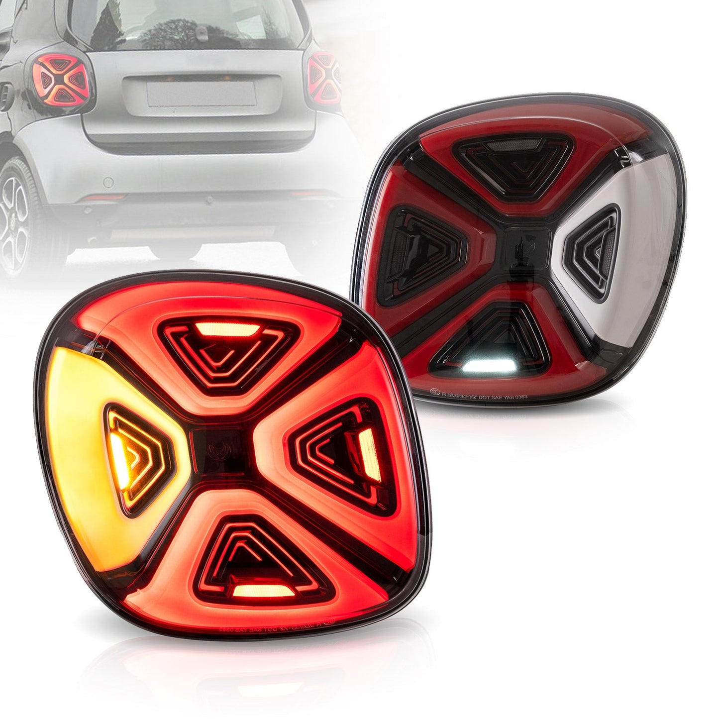 VLAND Full LED Tail Lights For Mercedez Benz Smart 453 Fortwo/Forfour 2015-2020 With Start-up Animation