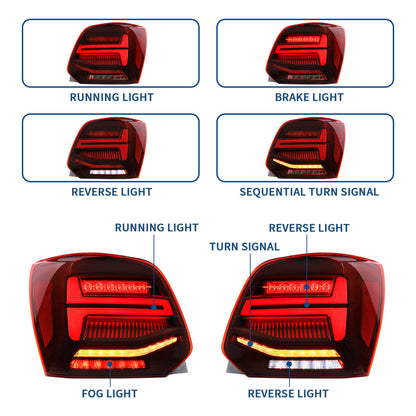 VLAND Full LED Tail Lights For Volkswagen VW Vento Polo 2009-2017