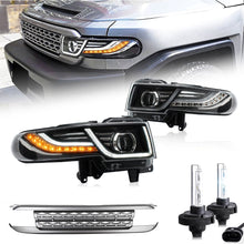 VLAND LED Headlights With Grille Assembly+2PCs D2H Xenon Bulbs Fit for 2007-2015 Toyota FJ Cruiser 1st Gen