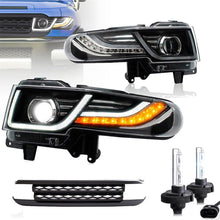 VLAND LED Headlights With Grille Assembly+2PCs D2H Xenon Bulbs Fit for 2007-2015 Toyota FJ Cruiser 1st Gen