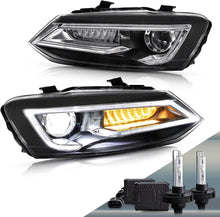 VLAND LED Headlights With D2H Xenon Bulbs Fit For Volkswagen Polo MK5 6R 6C 2009–2017 【Not for 1.2 TSI/R/GTI】