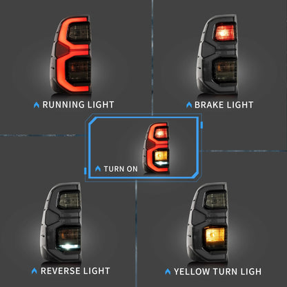VLAND Full LED Tail Lights For Toyota Vigo / Hilux 2015-2020 with Animation Welcome Light
