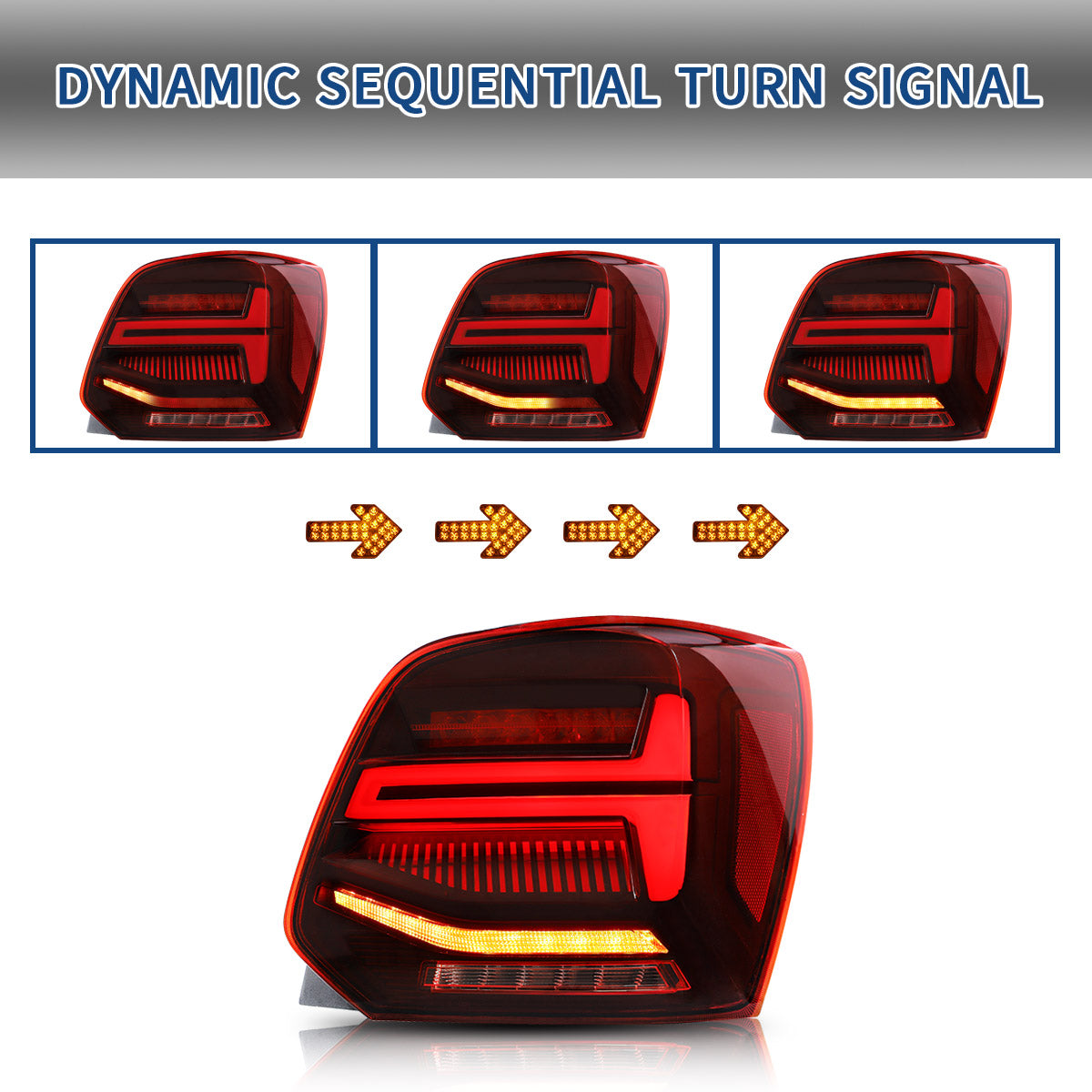 VLAND Full LED Tail Lights For Volkswagen VW Vento Polo 2009-2017