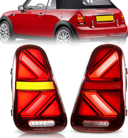VLAND Full LED Tail lights For BMW Mini Cooper R50 R52 R53 2001-2006 With Dynamic Animation DRL