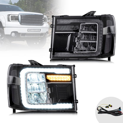 VLAND LED Headlights For 2007-2013 GMC Sierra 1500 2500HD 3500HD With Dynamic DRL