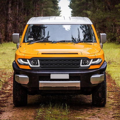 VLAND LED Headlights With Grille Assembly+2Pcs D2S LED Bulbs Fit for 2007-2015 Toyota FJ Cruiser 1st Gen